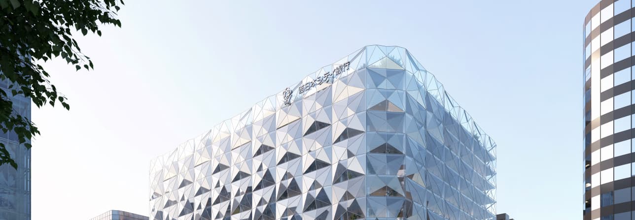 Folding Fukuoka gevelontwerp
